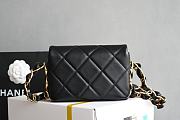 Chanel Small Flap Bag Lambskin Gold Tone Metal Black - 14x21x7cm - 2