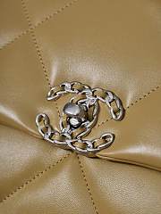 Chanel 19 Handbag Shiny Lambskin Dark Beige - 16x26x9cm - 5