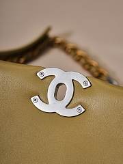 Chanel 19 Handbag Shiny Lambskin Dark Beige - 16x26x9cm - 6