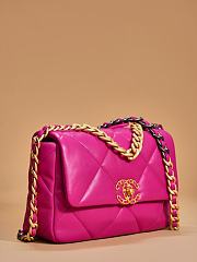 Chanel 19 Handbag Shiny Lambskin Hot Pink - 16x26x9cm - 5