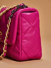 Chanel 19 Handbag Shiny Lambskin Hot Pink - 16x26x9cm - 4