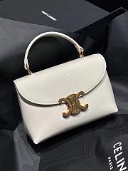 Celine Teen Nino Bag In Patent Calfskin White - 20.5x13x8 - 1