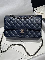 Chanel Classic Navy Lamskin Silver Hardware Bag - 15.5×25.5×6.5cm - 1