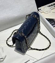 Chanel Classic Navy Lamskin Silver Hardware Bag - 15.5×25.5×6.5cm - 5