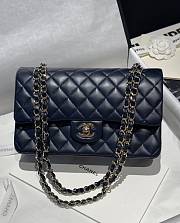 Chanel Classic Navy Lamskin Silver Hardware Bag - 15.5×25.5×6.5cm - 2