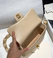 Chanel Small Flap Bag Lambskin Gold Tone Metal Light Beige - 14x21x7cm - 4