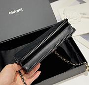 Chanel Flap Wallet On Chain Lamskin Black Pink - 17x10x4cm - 6