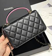 Chanel Flap Wallet On Chain Lamskin Black Pink - 17x10x4cm - 4