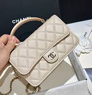 Chanel Flap Wallet On Chain Lamskin Beige Brown - 17x10x4cm - 1