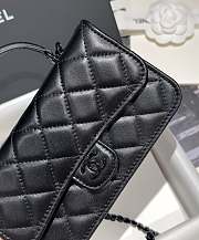 Chanel Flap Wallet On Chain Lamskin Black - 17x10x4cm - 6