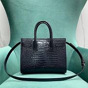 Ysl Sac De Jour Bag Crocodile Embossed Leather Baby Navy - 26×12.5×20cm - 2