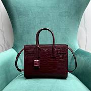 Ysl Sac De Jour Bag Crocodile Embossed Leather Baby Red - 26×12.5×20cm - 3