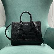 Ysl Sac De Jour Bag Crocodile Embossed Leather Baby Black - 26×12.5×20cm - 1