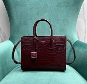 Ysl Sac De Jour Bag Crocodile Embossed Leather Baby Red - 26×12.5×20cm - 1