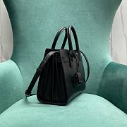 Ysl Sac De Jour Bag Grain De Poudre Embossed Leather Baby Black Silver Hardware - 26×12.5×20cm - 5