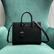 Ysl Sac De Jour Bag Smooth Leather Baby Black Silver Hardware - 26×12.5×20cm - 2