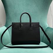 Ysl Sac De Jour Bag Smooth Leather Baby Black Silver Hardware - 26×12.5×20cm - 5