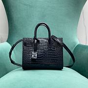 Ysl Sac De Jour Bag Crocodile Embossed Leather Nano Navy - 22×11.5×17.5cm - 1