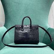 Ysl Sac De Jour Bag Crocodile Embossed Leather Nano Navy - 22×11.5×17.5cm - 3