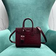 Ysl Sac De Jour Bag Crocodile Embossed Leather Nano Red - 22×11.5×17.5cm - 1