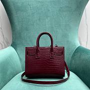 Ysl Sac De Jour Bag Crocodile Embossed Leather Nano Red - 22×11.5×17.5cm - 2