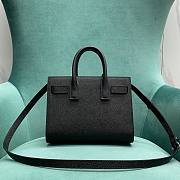 Ysl Sac De Jour Bag Grain De Poudre Embossed Leather Nano Black Silver Hardware - 22×11.5×17.5cm - 6