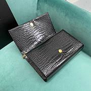 YSL Kate Medium Tassel In Crocodile Embossed Leather Black Gold - 24x5x14.5cm - 2