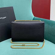 YSL Kate Medium Tassel In Grain De Poudre Embossed Leather Black Gold - 24x5x14.5cm - 5