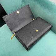 YSL Kate Medium Tassel In Grain De Poudre Embossed Leather Black Gold - 24x5x14.5cm - 2