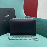 YSL Kate Medium In Grain De Poudre Embossed Leather Black Silver Hardware - 24x5x14.5cm - 5