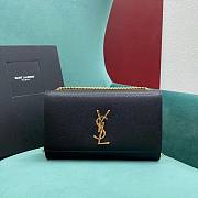 YSL Kate Medium In Grain De Poudre Embossed Leather Black Gold Hardware - 24x5x14.5cm - 1