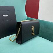 YSL Kate Medium In Grain De Poudre Embossed Leather Black Gold Hardware - 24x5x14.5cm - 6