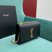 YSL Kate Small In Grain De Poudre Embossed Leather Black Gold Hardware - 20x5x12.5cm - 2