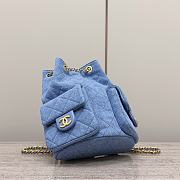 Chanel Backpack Denim Gold Tone Metal Blue - 24.5x18x8cm - 5