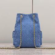 Chanel Backpack Denim Gold Tone Metal Blue - 24.5x18x8cm - 2