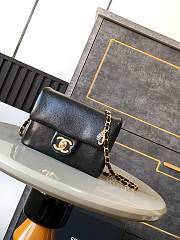 Chanel Mini Flap Bag Grained Shiny Calfskin Gold Tone Metal Black - 13x17.5x6cm - 1