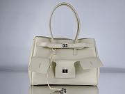 Balenciaga Bel Air Medium Carry All Bag in Soya Smooth Calfskin Aged Silver - 37x26x17cm - 5