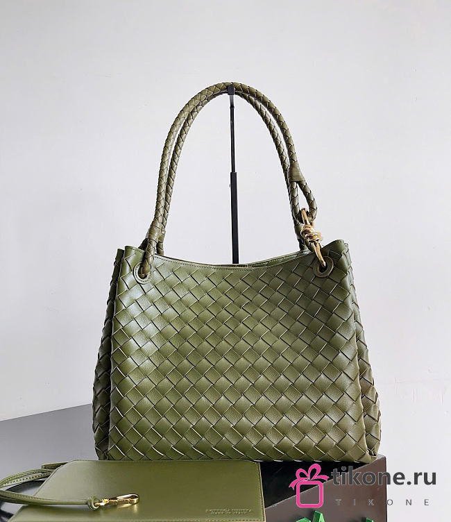 Bottega Veneta Large Parachute Olive Oil Bag - 30x26x20cm - 1