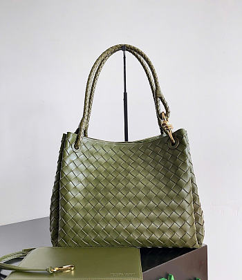 Bottega Veneta Large Parachute Olive Oil Bag - 30x26x20cm