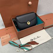 Loro Piana Small Ghiera Bag Grained Calfskin Black 8000 - 23x16x8cm - 1