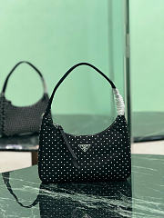 Prada Re Edition Re Nylon Mini Bag With Studs Black - 22x17x6cm - 1