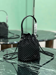 Prada Re Nylon Mini Bag With Studs Black - 19.5x15.5x10cm - 2