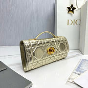 Dior Miss Caro Top Handle Pouch Metallic Gold Tone Macrocannage Calfskin - 24x12x4cm - 4