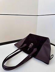 Fendi Origami Medium Transformable Dark Purple Suede And Leather Mini Bag - 27x27x16.5cm - 5