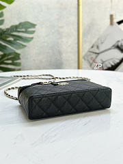 Chanel Clutch With Strap Caviar Leather Light Gold Metal Black - 19.5x17x5cm - 4