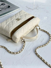 Chanel Clutch With Strap Caviar Leather Light Gold Metal Off White - 19.5x17x5cm - 3