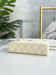 Chanel Clutch With Strap Caviar Leather Light Gold Metal Off White - 19.5x17x5cm - 2