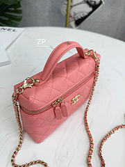 Chanel Long Vanity With Chain Grained Calfskin Gold Tone Metal Light Pink - 19.5x17x5cm - 5