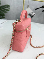 Chanel Long Vanity With Chain Grained Calfskin Gold Tone Metal Light Pink - 19.5x17x5cm - 4