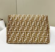 Fendi Large Roll Reversible Shopper In Pequin Striped And Beige FF Fabric - 35x32x19.5cm - 4